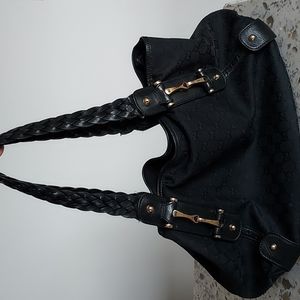 Gucci Vintage Shoulder Hobo Bag, black